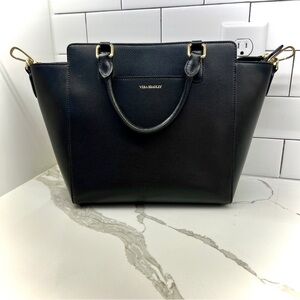 Vera Bradley Morgan Satchel Black leather Tote Bag crossbody strap